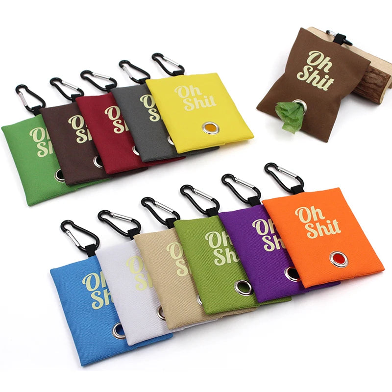 the FUNNY POOP BAG - Pet Supplies, Canvas Garbage Bags Poop Bag Dispenser, Portable Dog Poop Waste Bag Holder, Outdoor Puppy/Cat Pick Up Organizer