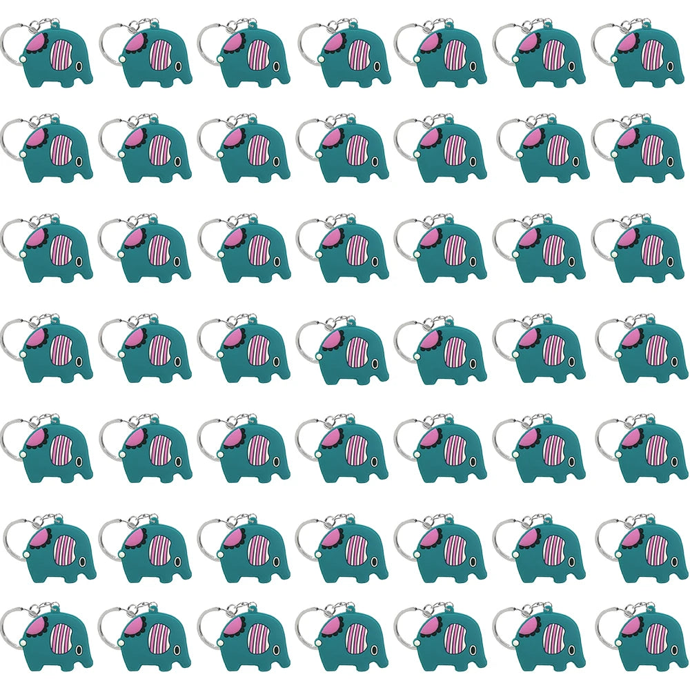 50PCS Cute Animal Keychain knife Ducks Dogs Cats Keyring for Women Men Kids Handbag Cool Car Key Accessories Friends Key Gifts