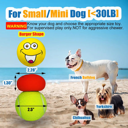 6PCS Latex Dog Squeaky Toys - Chewing Balls with Funny Faces | Interactive Fetch Training for Puppies