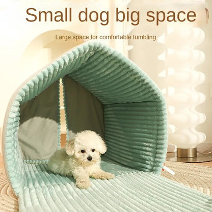 Winter Warm Small Dog House Closed Pet Winter Kennel House Cat Nest Four Seasons Universal