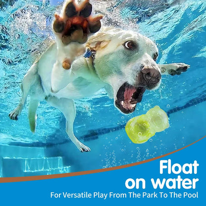 Pet Dog Chew Toy Outdoor Pet Puppy Bite Resistant Molar Floating Rubber Tennies Bear Squeaky Toy Dog Squeaky Toy Accessories