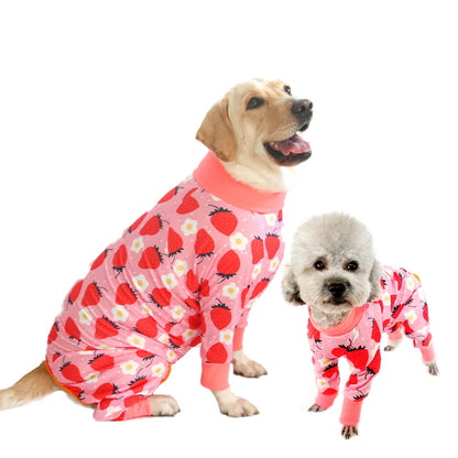 2024 New Halloween Prints Dog Four-legged Suit for Large Medium Bodysuit Dogs Pajamas PJS Full Body for Shedding Prevent Licking