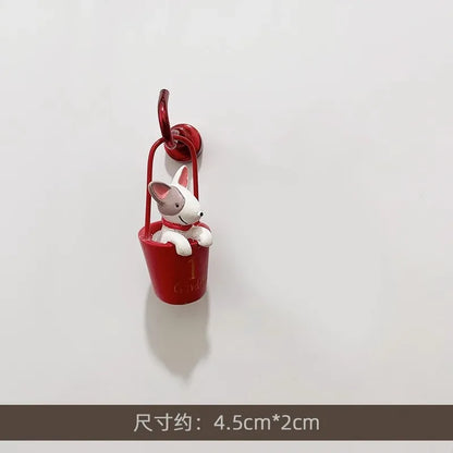 3D Fridge Magnet Puppy Cartoon Cat and Dog Refrigerator Stickers  Anti-theft Entrance Door Decorative Magnetic Creative Message