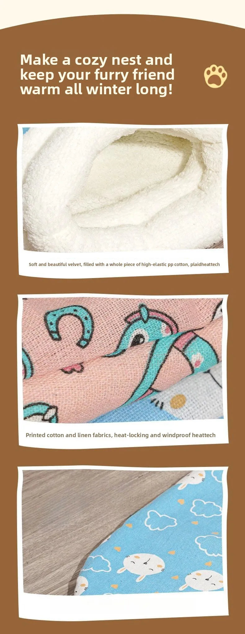 Cat Nest Winter Warmth Semi Enclosed Cat Sleeping Bag Nest Deep Sleep Designed for Cats Bedding Cat Mat Pet Universal