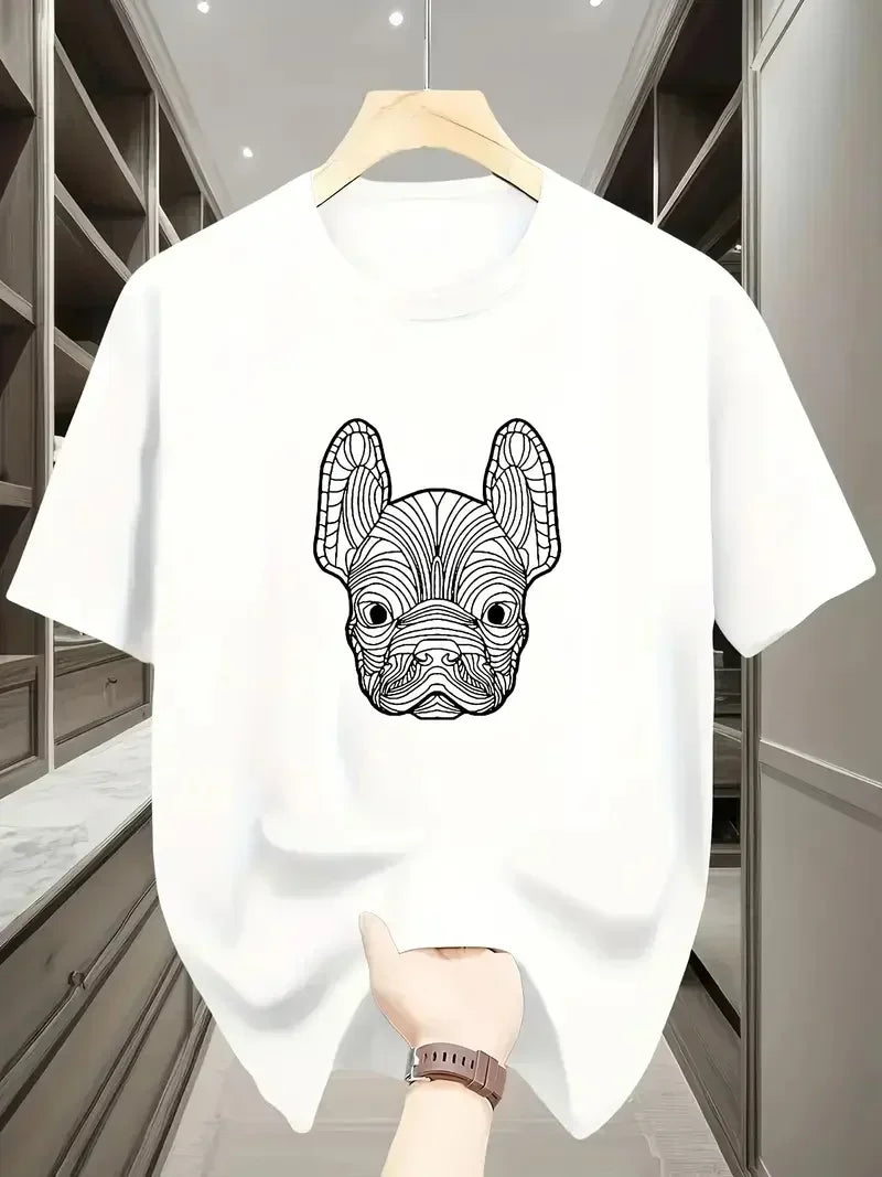 the PUG ART - Men's Short-Sleeved, Sporty and Loose T-Shirts, Suitable for Men Who Wear Large-Sized Quick-Drying and Breathable T-Shirts