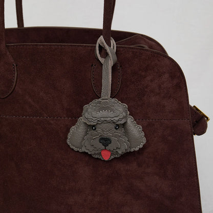 Sheepskin Handmade Real Leather Cute Teddy Dog Bag Charm KeyChain Gift Cute Decoration For Bags Exquisite Charm Bag Accessories
