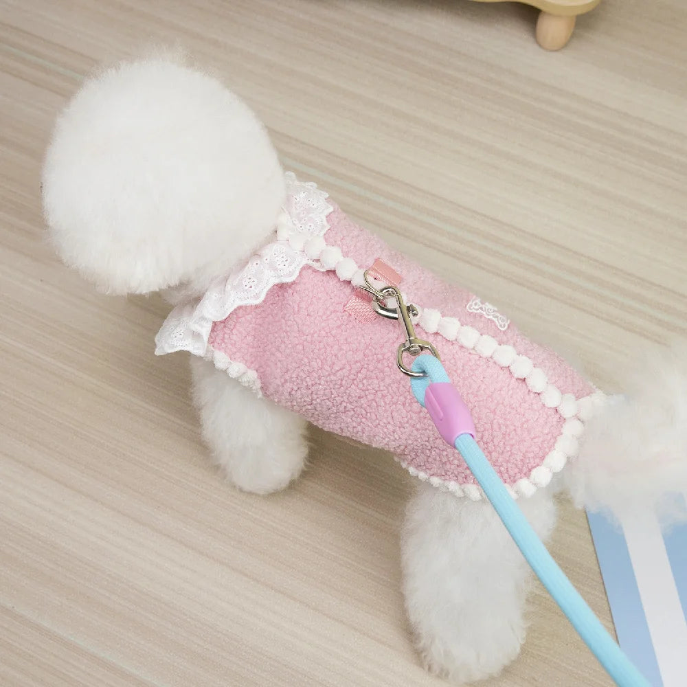 Dog Waistcoat Winter Warm Puppy Clothes for Small and Medium Doggy Pomeranian Chihuahua Vest With Button With D-Ring