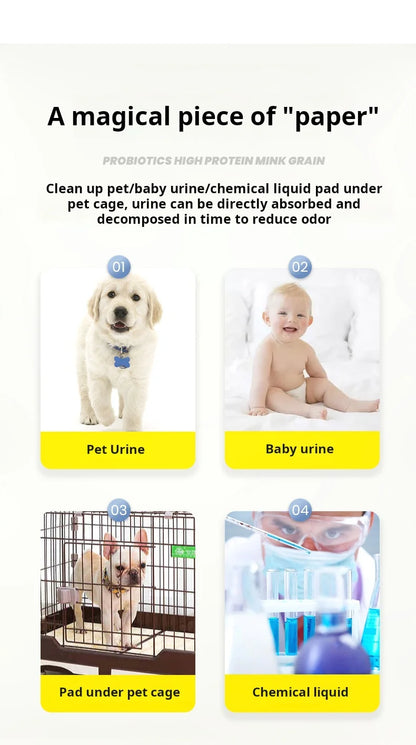 50pcs Dog＆Cat Urine Absorption Paper Pet Urine Absorption Sheets Puppy Specific Disposable Absorbent Diapers Urine Wiping Paper