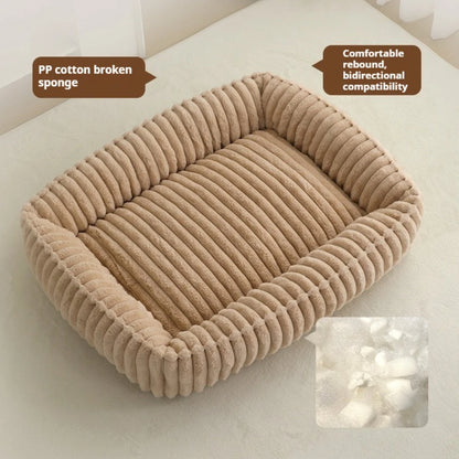 Pet Cat Dog Bed Square Plush Cat Mat Pet Cushion Winter Thickened Orthopedic Pet Mat Soft And Comfortable Cat Bed Pets Supplies