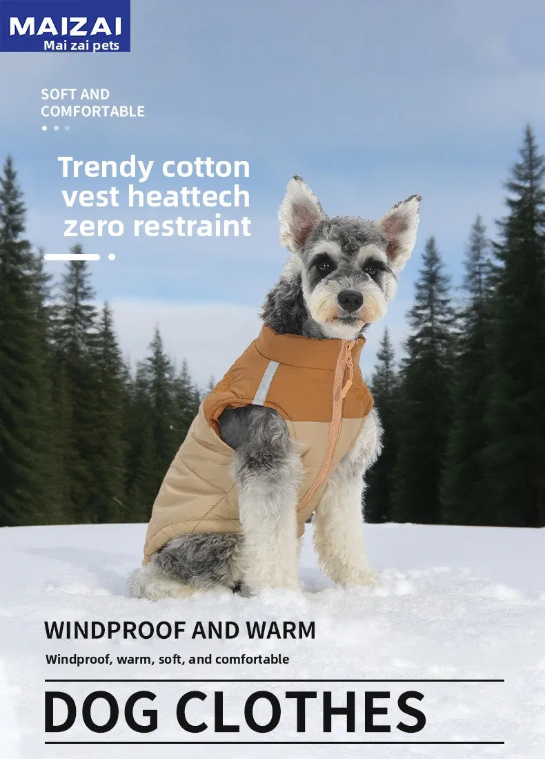 Autumn And Winter Waterproof Reflective Small Medium Large Dog Cotton Clothes Can Be Pulled Dog Clothes Pet Clothing