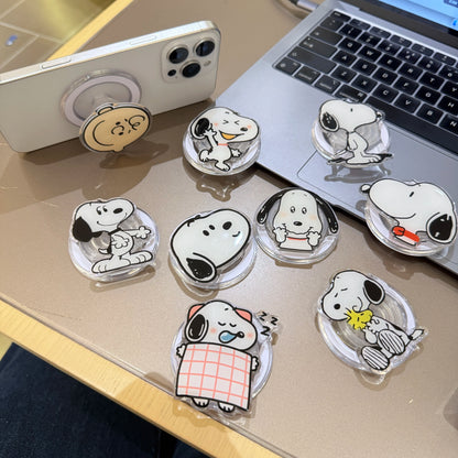 Cute Puppy For Snoopy Suction Magnet Smartphone Magnetic Mobile Phone Holder Samsung For Z Flip 7 Magnetic Phone Stand Practical