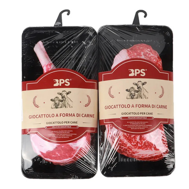 the MEATYMUNCH SQUEAKY - Simulation Steak Pet Chew Sound Dog Toy for Dogs, Bite Resistant Squeaky Puppy/Cat Toys, Pets Products