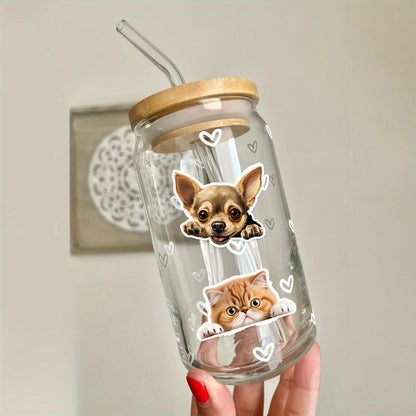 50pcs/Bag Fun Cat Dog Stickers,Waterproof, Be Suitable for Suitcase Skateboard DIY Luggage Laptop Phone Creative Stationery Toys