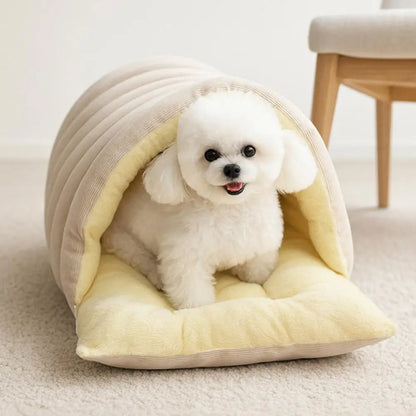 Pet House with Non-slip Base Washable Pet Bed for Dogs Cats Soft Fleece Cat Bed with Removable Washable Cover Cozy Cave