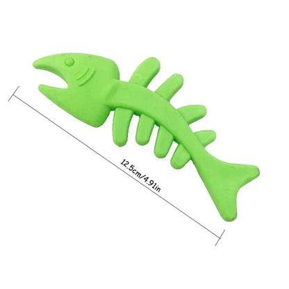 New 1PC Rubber Puppy Toy Fish Bone Shape Chewable Teething Dog Toy Bite Resistant Pet Supplies Random Color