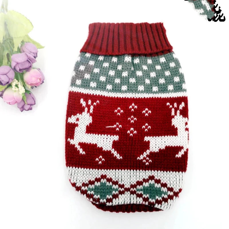Dogs Sweater Winter Knitted Dog Jumpers For Small Large Dogs Designer Cat Chihuahua Warm Clothes For Small Breeds Dogs Christmas