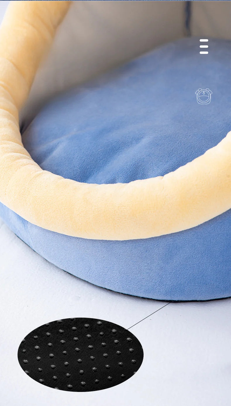 Foldable Pet House Suitable for Small Dogs and Small To Medium-sized Cats Semi Enclosed Warm Cat Bed Detachable and Washable