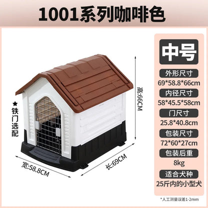 the DOUBLE DECKER DOGHOUSE - Dog Villa with Two Floors, Outdoor Doghouse, Dogs Cage Suitable All Seasons in Summer Rainproof, Outdoor Waterproofing Cat/Dog House