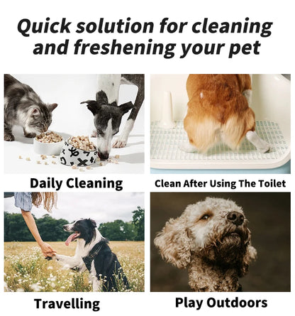 the GRAPE SEED OIL WIPES - 80PCS/Pack Pet Wipes, Disposable Pure Water Formula Pet Care, Dog and Cat Health Cleaning Deodorizing Wipes, Single-Use