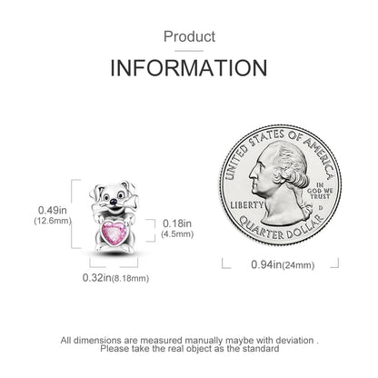 Dog Pet Charms 925 Silver Doggy Paw French Bulldog Bones Beads fit Original Bracelet DIY Fine Jewelry