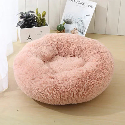Round  Dogs Bed Cat Bed House Kennel Pet Mats Soft Long Plush Mat Pet Warm Basket Cushion Cats House Sofa Machine Wash Kennel