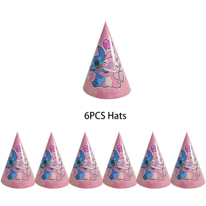 Disney Lilo Stitch Birthday Party Decoration Kids Stitch Theme Tableware Set Angel Balloons Happy Banner Supplies For Girl Favor