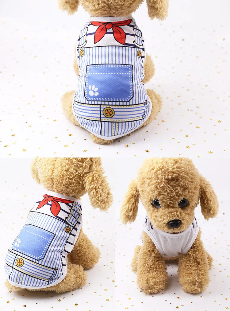Pet Dog Clothes Cartoon Clothing Puppy Dogs Soft Vests Summer Shirt Casual T-Shirt for Small Pet Supplies