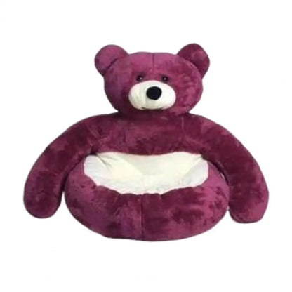 Dog Bed Plush Fabric Soft Pet Sofa Warm Fluffy Teddy Bear Dog Bed with Armrests Cozy Plush Cat Sofa Bed Non-slip for Cats