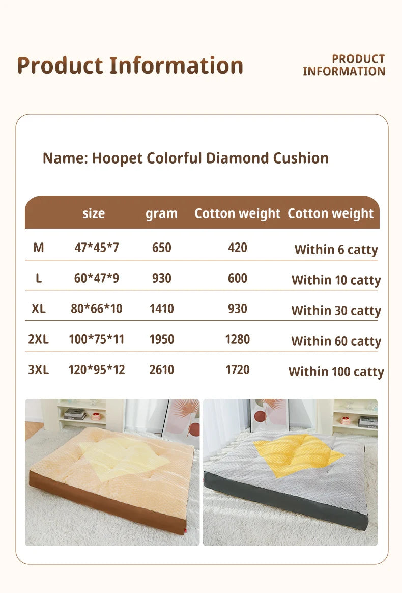 HOOPET Dog Kennel Winter Warm Sleeping Mat Full Removable Washable Large Dog Golden Retriever Dog Sofa Dog Mat Winter Dog Beds