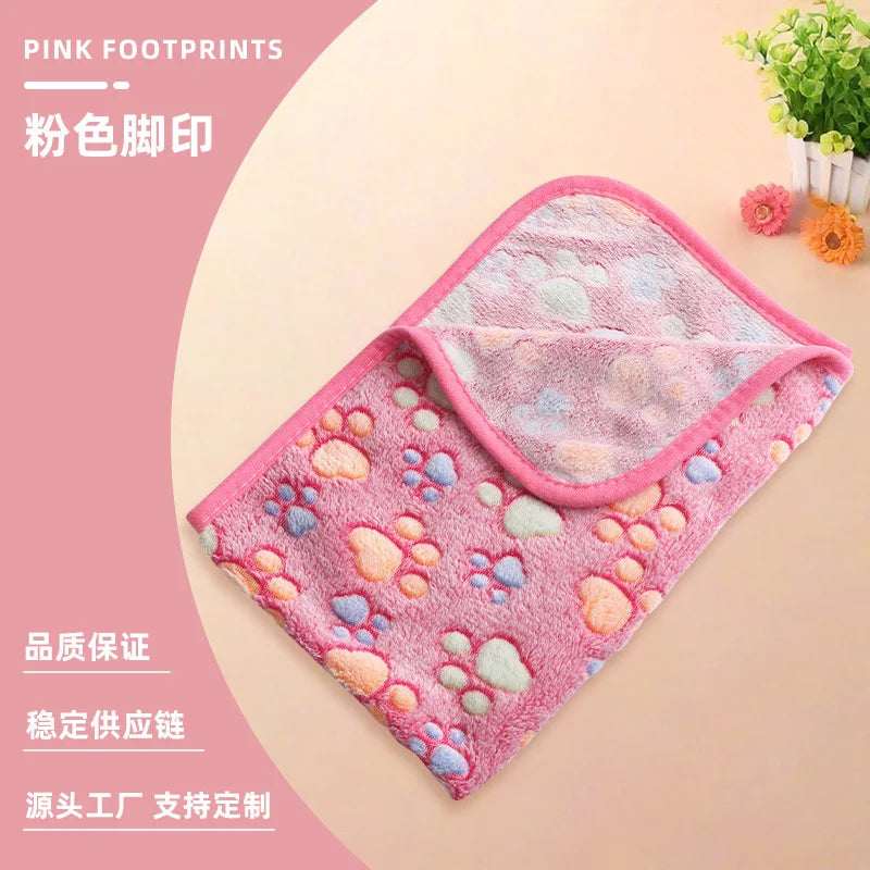 Pet Blanket Encrypted Fleece-lined Double-sided Flannel Blanket Autumn Winter Quilt Warm Blanket Dog Bed Pad Cat Dog Supplies