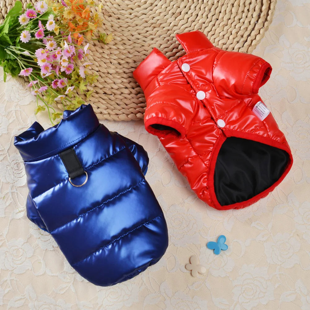 Winter Dog Down Jackets Clothes Thick Warm Puppy Dog Costume Coat Leather Pet Clothes Windproof for Small Medium Dogs Chihuahua