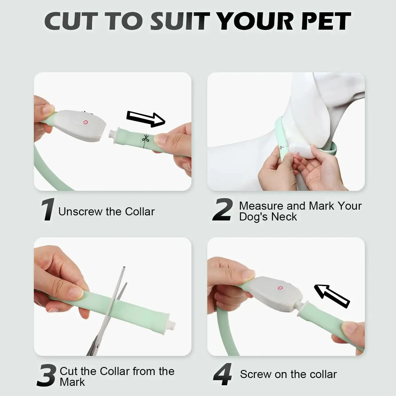 the GLOWGUARD COLLAR - USB Rechargeable Glowing Collar for Large and Small Dogs, LED Glowing Dog Collar - 9 Flashing Modes - Adjustable Soft Silicone Collar