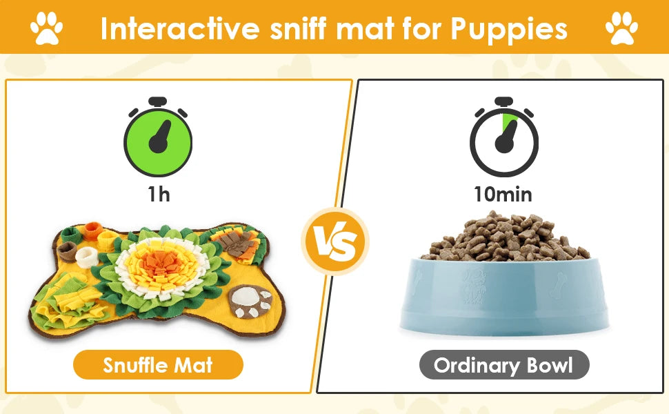 Pet Snuffle Mat Anti Slip Dogs Sniff Pad Soft Polyester Interactive Dog Treat Dispenser Mat for Pet Smell Training & Slow Feeder