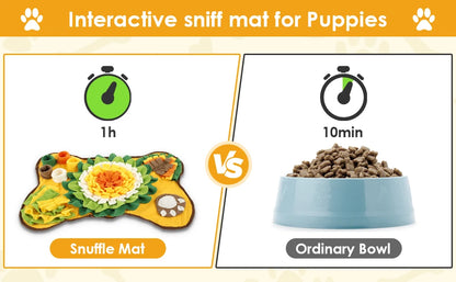 Pet Snuffle Mat Anti Slip Dogs Sniff Pad Soft Polyester Interactive Dog Treat Dispenser Mat for Pet Smell Training & Slow Feeder