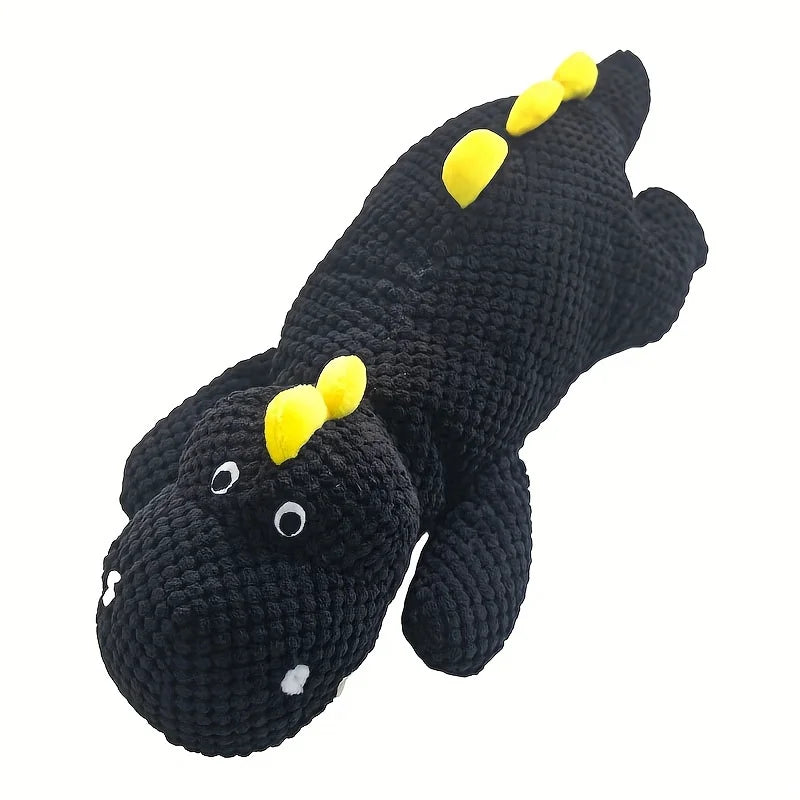 the DRAGONPAW PLUSHIE - 1 Creative Black Dragon Plush Toy, a Big Fat Dragon Lying Down, an Interactive Toy for Cats and Dogs, a Cute Big Fat Black Dragon