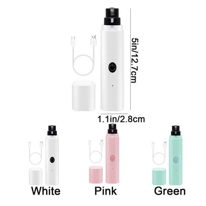 3 Colors Electric Pet Nail Grinder Quiet USB Charging Pet Nail Clipper with LED Safe Cat Grooming Clipper For Cats Dogs