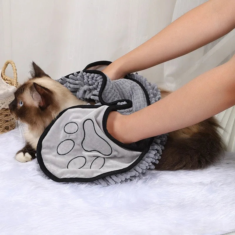 the PAWPOLISH BATH GLOVE - NEW Body Scrubber, Cat/Dog Bath Towel, Glove-Style Bathing Towel, New Dog Drying Towel, Quick-Dry Pet Supplies