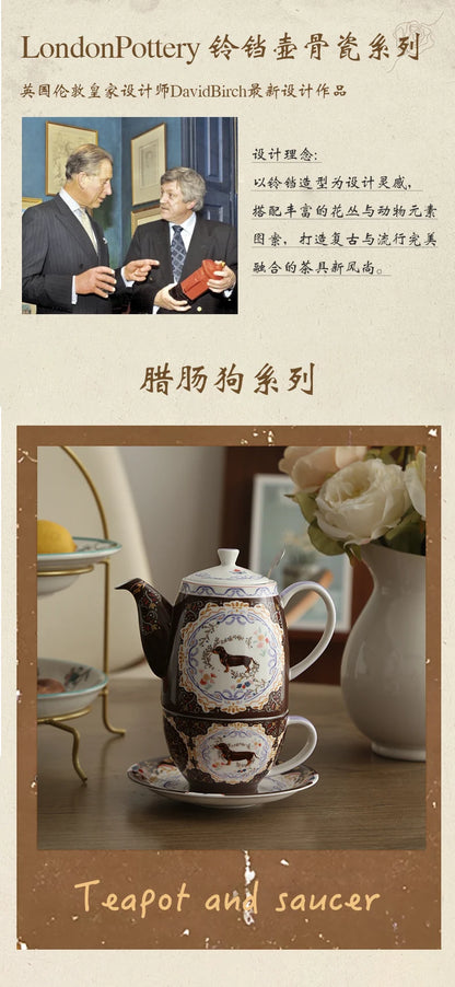 London Pottery 300ML Animal dog mug dish ceramics coffee cup tea Pair pottery tea cup set porcelain Cups for girlfriend gift