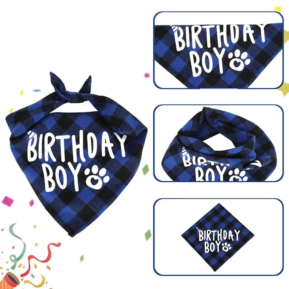 Decorative Pet Birthday Set Polyester Adjustable Dog Sequins Hat Blue Cat Birthday Hat Bow Tie Birthday Party