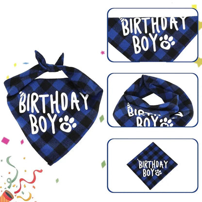 Decorative Pet Birthday Set Polyester Adjustable Dog Sequins Hat Blue Cat Birthday Hat Bow Tie Birthday Party