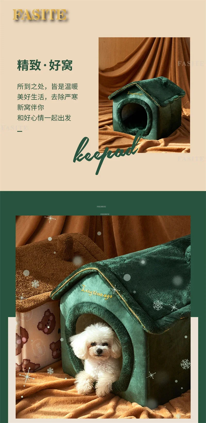 Dog Kennels Four Seasons Universal Small Dog Houses Removable and Washable Warm Dog House Cat Kennel Pet Supplies House for Dogs