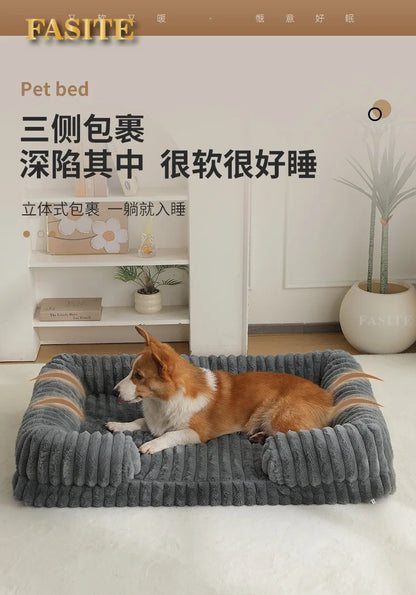 2025 Cross-border new product pet litter winter warm large dog kennel pet mat cat litter dog bed dog mat