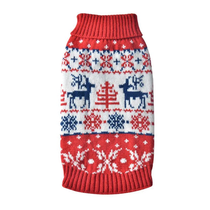 the PAW-LIDAY SWEATER - Christmas Warm Clothes for Dogs, Small/Medium/Large Dog Winter Sweater, Pet Clothing Knitted Coat, Cartoon Striped Big Dog Clothes