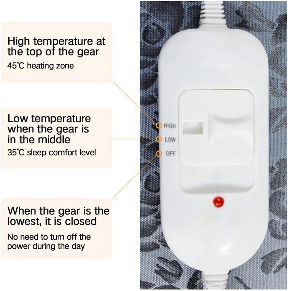 Pet Electric Blanket Winter Warming Pad Cat Dog Heated Nest Waterproof Warmer Power-Off Protection Bite-Resistant Mat Bed Gift