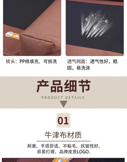 Large Elevated Cooling Dog Bed Portable Anti-Chewing Outdoor Kennel with Non-Slip Foot Rest Pet Bed