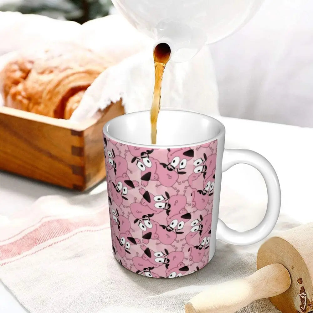 Personalized C-Courage The Cowardly Dog Coffee Mug DIY Ceramic Milk Tea Mug Cup
