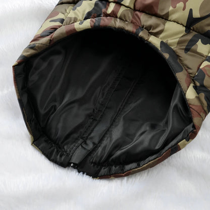 the CAMO COLDFRONT JACKET - Winter Dog Clothes for Medium/Large Dogs, Jacket Waterproof Labrador Coat, Camouflage Print Golden Retriever Outfits, Pet Costume