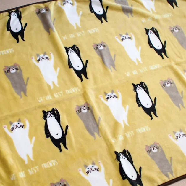 100x75cm Warm Pet Beds Cover Mat Thickened Coral Fleece Dog Blanket Soft BullDog Printed Quilt  Pet Sleeping Blanket Pet Mat