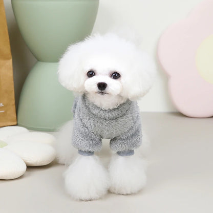 Autumn Winter Dog Cat Warm Clothes Pullover Plush Jumpsuit for Small Medium Dogs Chihuahua Poodle Bulldog Four-legged Coat