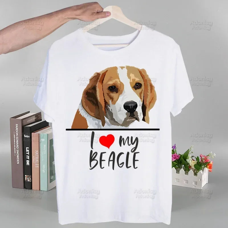 the PERSONAL STALKER - Beagle Cartoon Men's T-Shirts, Funny Hip Hop Summer Women/Men Bagel Dog Cute T-Shirts